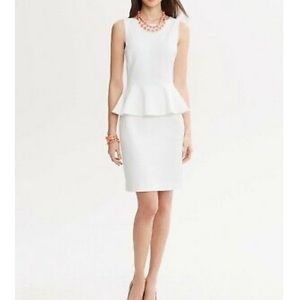 Banana Republic White Peplum Dress